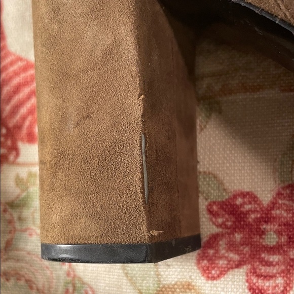 Saint Laurent West Chester Biker Brown Suede Rounded Toe Heeled Boots - Picture 4 of 13